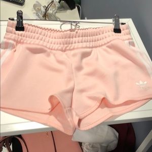 Size small baby pink adidas shorts